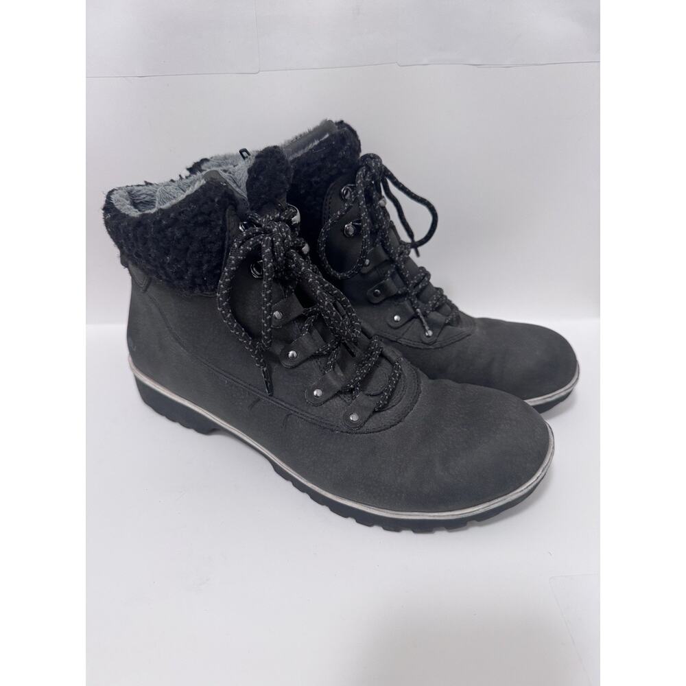 Jambu Redrock Water Resistant Faux Fur Ankle Boot Black Women's 8.5